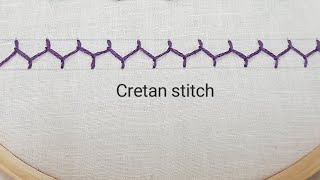 cretan stitch  basic embroidery stitches for beginners  embroidery for beginners 🧵🪡 [upl. by Norrv]