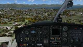 C337 Skymaster landing at Lausanne La Blecherette airport FSX [upl. by Burchett]