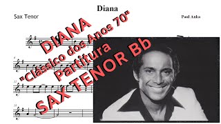 Diana Partitura Sax Tenor Paul Anka [upl. by Eneloc]