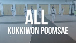 ALL Kukkiwon poomsae Taegeuk 1 through Illyeo performed by KOMA instructors [upl. by Ahsima]