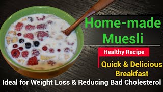 Healthy Homemade Muesli  Ideal for Weight loss amp reducing bad Cholesterol  Multi grain breakfast [upl. by Brandie]