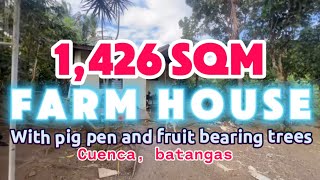 L17724  farm house and lot 1426 sqm with pig pen and fruit bearing trees [upl. by Arobed]