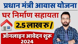 Pradhan Mantri Awas Yojana Online 2024  Ghar Banane Ke Liye Paise Kaise Le [upl. by Inatirb]