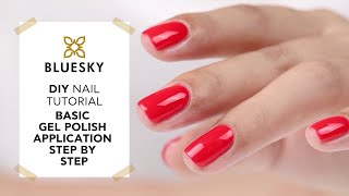 BLUESKY Nail Design Tutorial  Basic Gel Polish Application Step by Step [upl. by Alikahs]