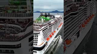 MSC GRANDIOSA saindo de SANTOS cruzeiro naviodecruzeiroenovidades navio shorts [upl. by Lleroj91]