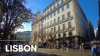 Lisbon Walking Tour from Chiado to Rossio on a Summer Afternoon  Lisboa Portugal [upl. by Fast]