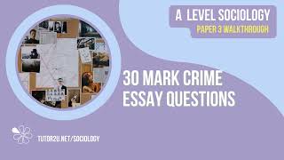 Crime amp Deviance 30 Mark Question Walkthroughs  AQA A Level Sociology [upl. by Acinonrev]