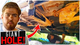 Using Blacking to Underbody Seal Our 20 Year Old Rustbucket Campervan [upl. by Llehsal]