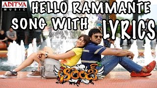 Hello Rammante Song With Lyrics  Orange Songs  Ram Charan Tej Genelia Harris Jayaraj [upl. by Nosde132]