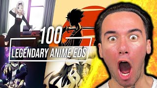 FIRST TIME REACTION to the TOP 100 LEGENDARY ANIME ENDINGS [upl. by Blen]