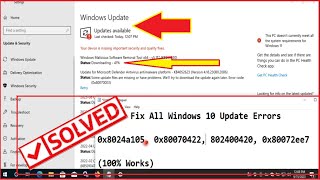 0x80072ee7 x8024a1050x80070422802400420 how to Fix Windows 10 Update Errors [upl. by Etsirk]