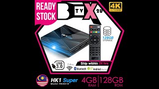 TVBox2u HK1 super 4gb 128gb allwinner H6 android tv box unbox demo Video [upl. by Chappell]