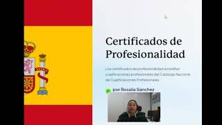 Certificado de Profesionalidad en España CP [upl. by Benjamen]