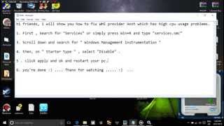 Fix  WMI Provider Host High CPU Usage for Win 7  8  81 10 [upl. by Yblocaj]