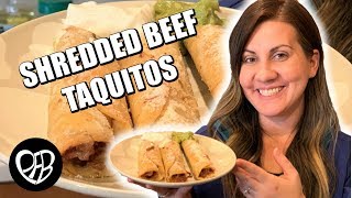 COOKING SHREDDED BEEF TAQUITOS  FLAUTAS  EASY ROLLED TACO RECIPE FOR YOUR FAMILY  COOK WITH ME [upl. by Norean]