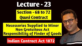 Lecture23 Section 68  72 Quasi Contract [upl. by Glynis]