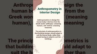 Anthropometry in interior designer [upl. by Calandra]