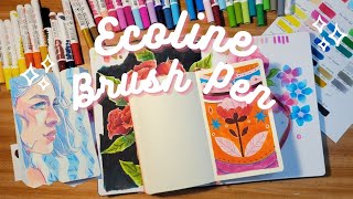 ★ Test amp Review ❤ Ecoline Brush Pen ★ [upl. by Rabah413]