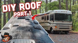 How to Apply Liquid Roof RV Roof Coating  EPDM Rubber Coatings Sealant Repair vs Replacing [upl. by Ainehs]