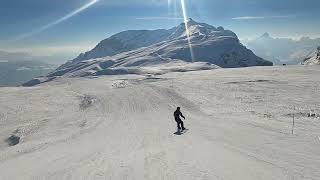 Flaine  GoPro POV skiing down Red Amethyste and Red Mephisto Superieure in March 2022 [upl. by Dalis]