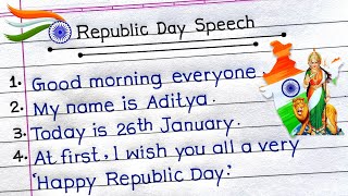 Republic Day Speech In English 2024  Speech On Republic Day In English [upl. by Alenairam]