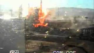 Silver Eagle Refinery Explosion Surveillance Footage [upl. by Sarine877]