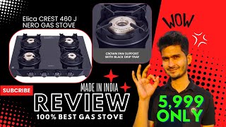 elica 4 burner gas stove review😍  elica crest 4 burner gas stove review✌️ Elica Crest 460 J Nero [upl. by Haidebej533]