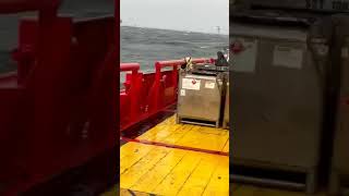 Cellphone video captures rescue of Seacor Power crew member [upl. by Ahsekahs]