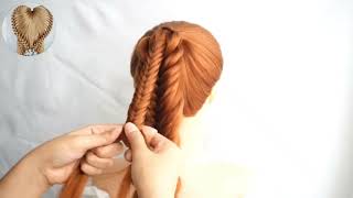 Stylish Braid Hairstyle For Long Hair  Unique Hairstyle For Girls Ponytail  Latest Hairstyle [upl. by Ientirb]