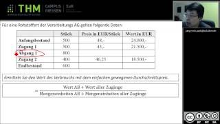 Beispiel zur Berechnung einfacher gewogener Durchschnittspreis [upl. by Afatsom]