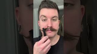 How to trim a handlebar mustache Putting in mustache wax first helps a lot [upl. by Colby930]