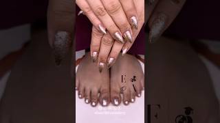 Feet Natural Glitter Nail  Acrylic Extension  Almond Shape  Glitter Nail nails viralshort art [upl. by Cavuoto]