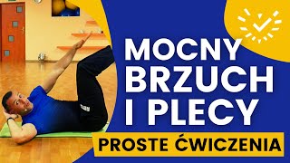 Mocny Brzuch i Plecy  Trening dla Początkujących bez Kondycji i skakania  Proste Ćwiczenia w Domu [upl. by Caryn]