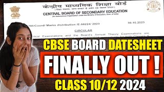 CBSE Board Date Sheet Out  Class10 amp 12  CBSE Boards 2024 [upl. by Caprice]