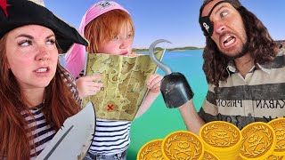 PiRATE Present Day Dad Surprises Adley amp Mom with Gold Gifts Beach Party Fun for Fairy Friends [upl. by Lauri]