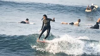 Longboard surfing at Batukarans Nive day for Surf [upl. by Rratsal22]