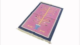 Handmade India Cotton Dhurrie Area Floor Rugs Mats [upl. by Haroun]