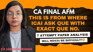 CA Final AFM Strategy✅Exemption Guaranteed ✅cafinalafmcafinalicaicaafmstraregyfrafmnov24 [upl. by Fenelia]