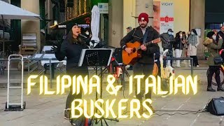 Busking in Milan Italy  Jenika Duran amp Noah Waldorf [upl. by Jory]