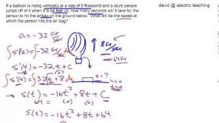 Calculus  Integration Word Problem of falling object [upl. by Rennerb]