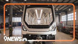 New concourse train cars arrive at Denver International Airport [upl. by Anitnatsnok]