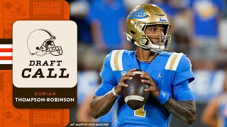 QB Dorian ThompsonRobinson of gets The Draft Call at No 140 Overall  Cleveland Browns [upl. by Aihppa]