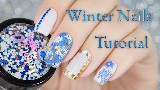 Winter Nails Tutorial [upl. by Attalie]