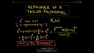 📚 Finding the Remainder of a Taylor Polynomial – Example Using Taylor’s Remainder Theorem 📚 [upl. by Odessa]