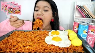 MUKBANG SAMYANG CARBONARA carbolatte [upl. by Ylam]