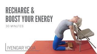 Iyengar Yoga to Recharge  30 Min Energy Boost [upl. by Andromache]