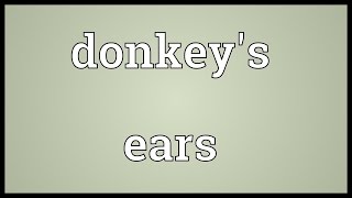 Donkeys ears Meaning [upl. by Annai]