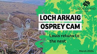 Male Osprey returns to nest  Loch Arkaig Osprey Cam [upl. by Farrison627]