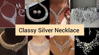 Super Classy Silver Necklace Designs New Zirconia amp silver Necklace Sets [upl. by Kubiak808]