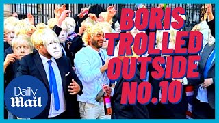 Boris Johnson trolled by ravers in masks having a party outside No10 [upl. by Etnomal]